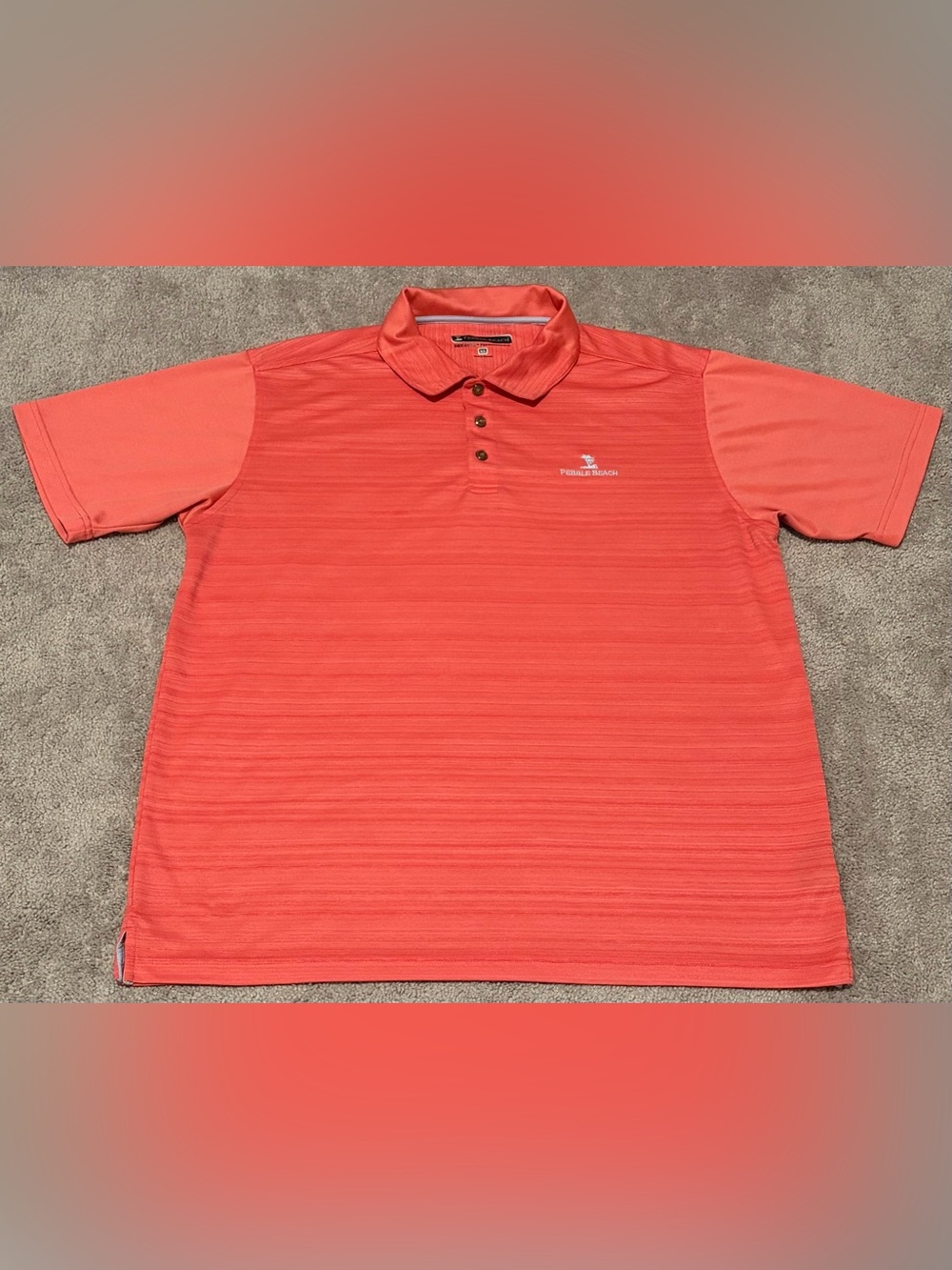 Pebble Beach Dry-Luxe Performance Pink Golf Polo Shirt Mens Size XL